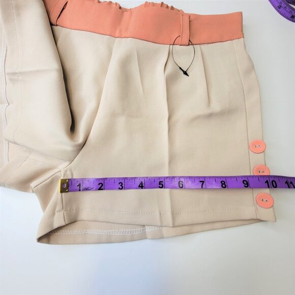 LADIES Beige Two Tone Dress Shorts Size S or Size M - Picture 7 of 14